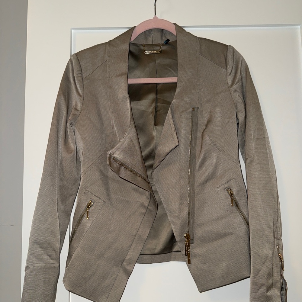 Guess by Marciano Zip Blazer Jacket in Taupe
